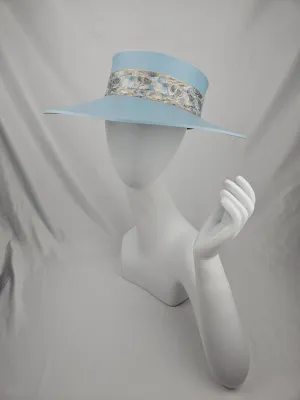 Light Blue "LadyEVA" Visor Hat with Elegant Golden Band