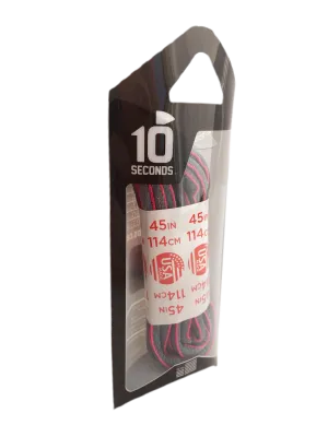 10 Seconds ® Athletic Oval Laces | Grey/Neon Fuchsia Piping