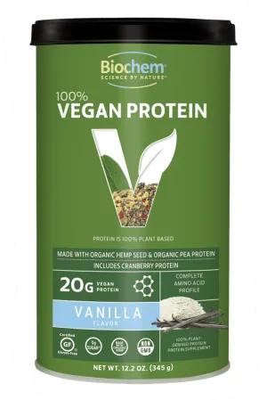 100% Vegan Protein Vanilla Flavor, 12.2 oz