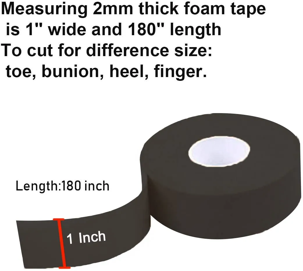 2 Pieces Feet Moleskin Tape Roll, Moleskin Tape Flannel Adhesive Pads for Foot Moleskin Blister Pads Heel Cushion Blister Prevention Pads for New Shoes Protection, Friction Pain, Heels Stickers