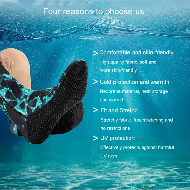 3mm Waterproof Long Beach Diving Socks Warm Non-slip Snorkeling Socks, Size: S(Black)