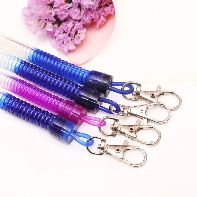 5pcs Spring Key Rope Plastic Keychain Environmentally Friendly Elastic Chain(Colorful Random Delivery)