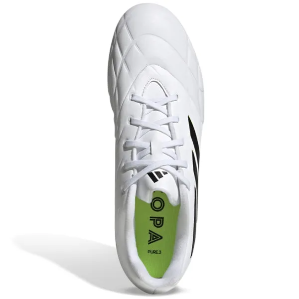 adidas Copa Pure.3 Firm Ground Soccer Cleats (White/Lucid Lemon)