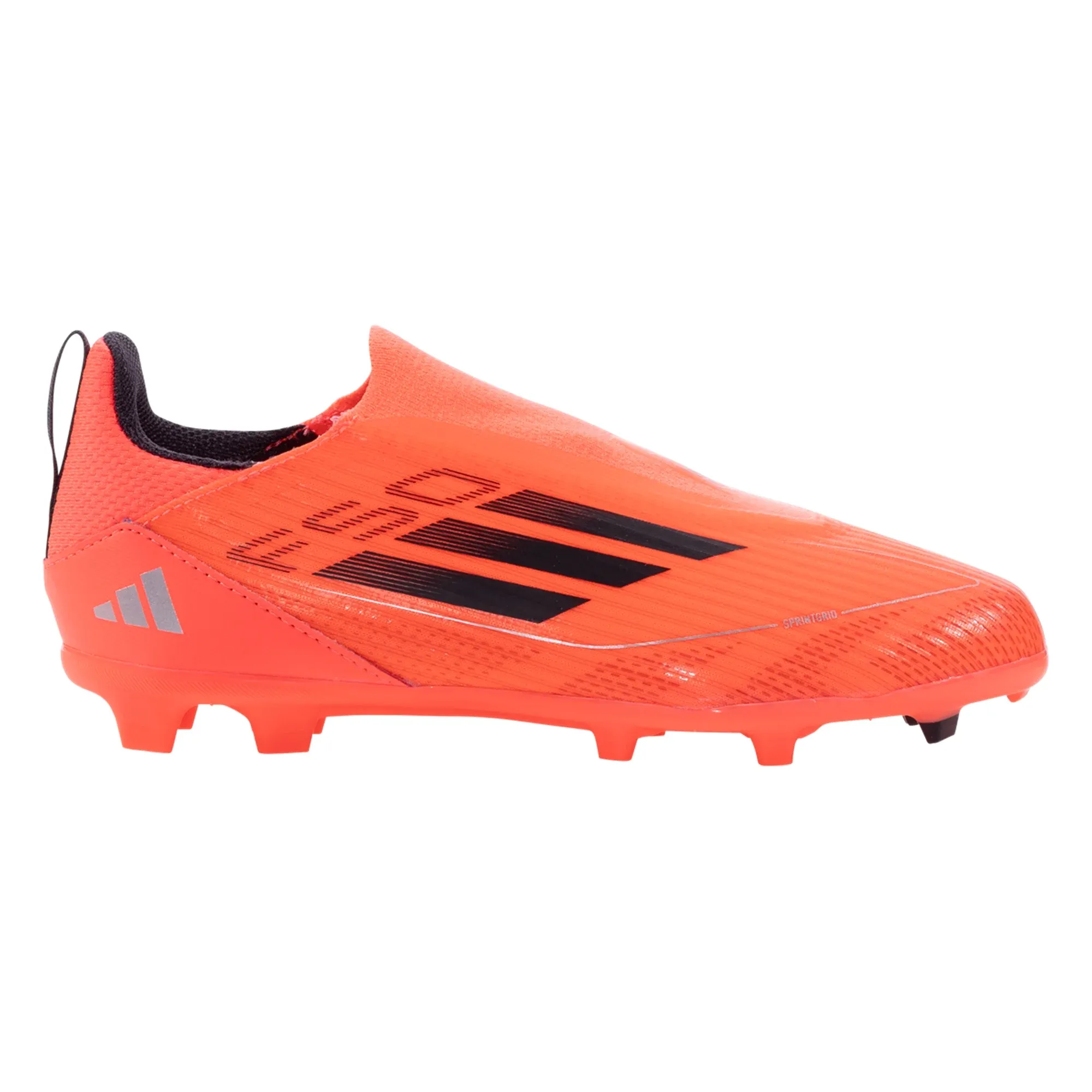 adidas Jr. F50 League Laceless FG/MG Soccer Cleats (Turbo/Platinum)