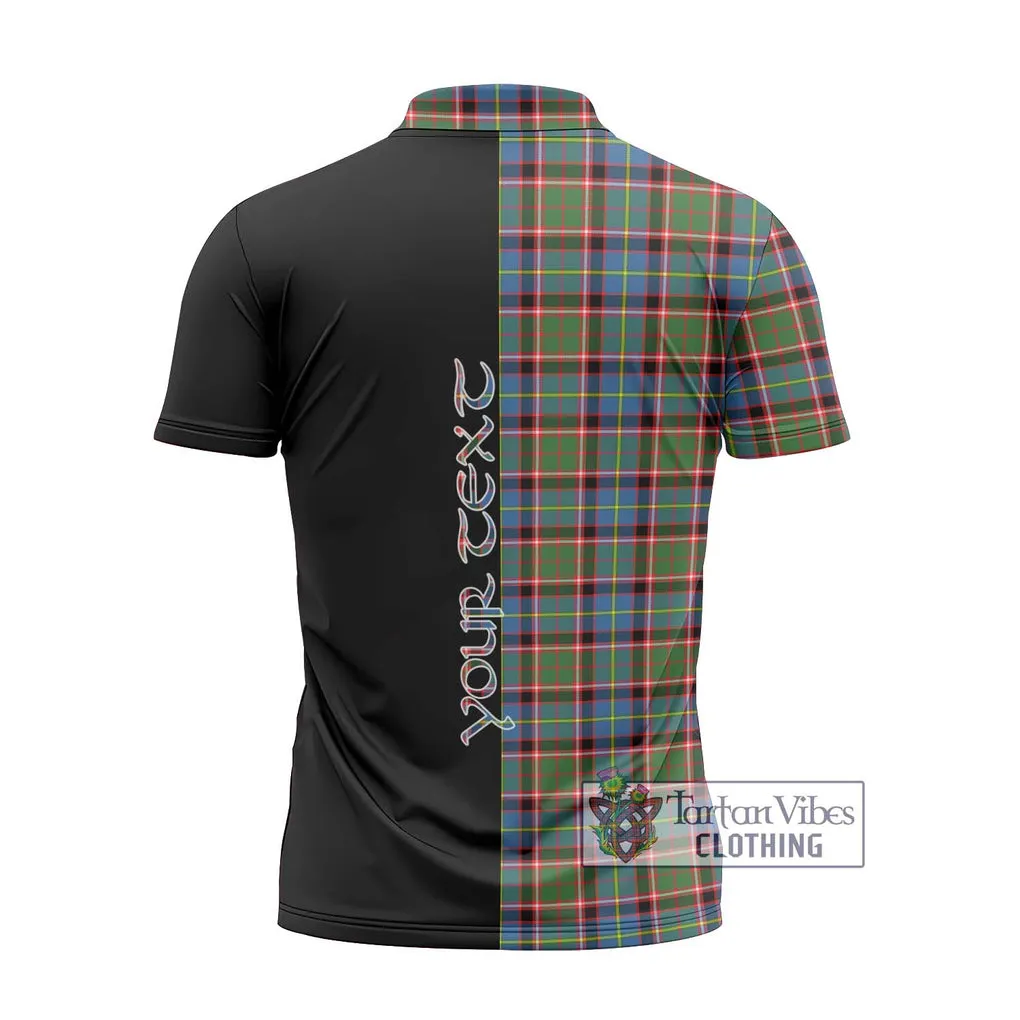 Aikenhead Tartan Zipper Polo Shirt with Family Crest and Half Of Me Style