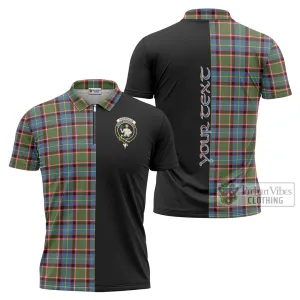 Aikenhead Tartan Zipper Polo Shirt with Family Crest and Half Of Me Style