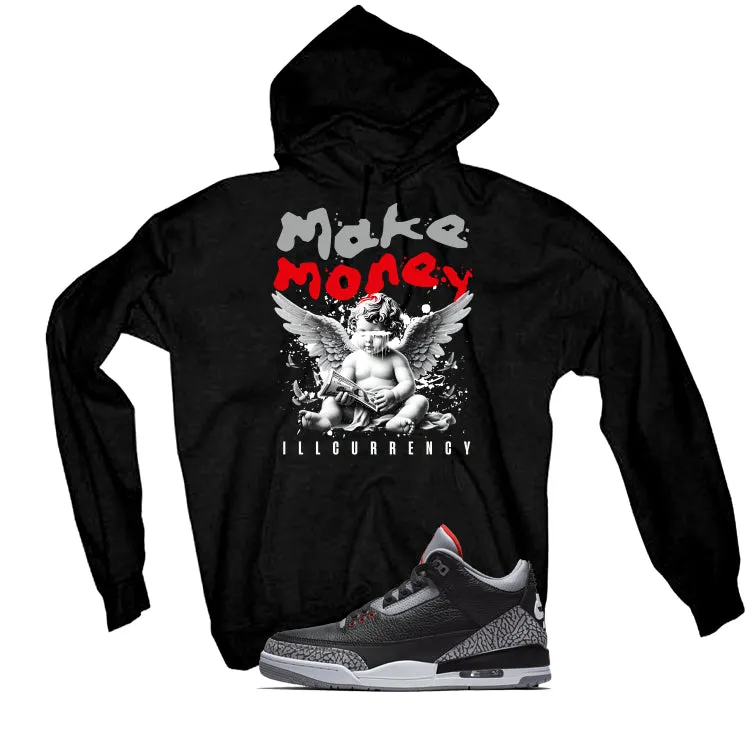 Air Jordan 3 Black Cement Black T-Shirt (Make Money)| illcurrency