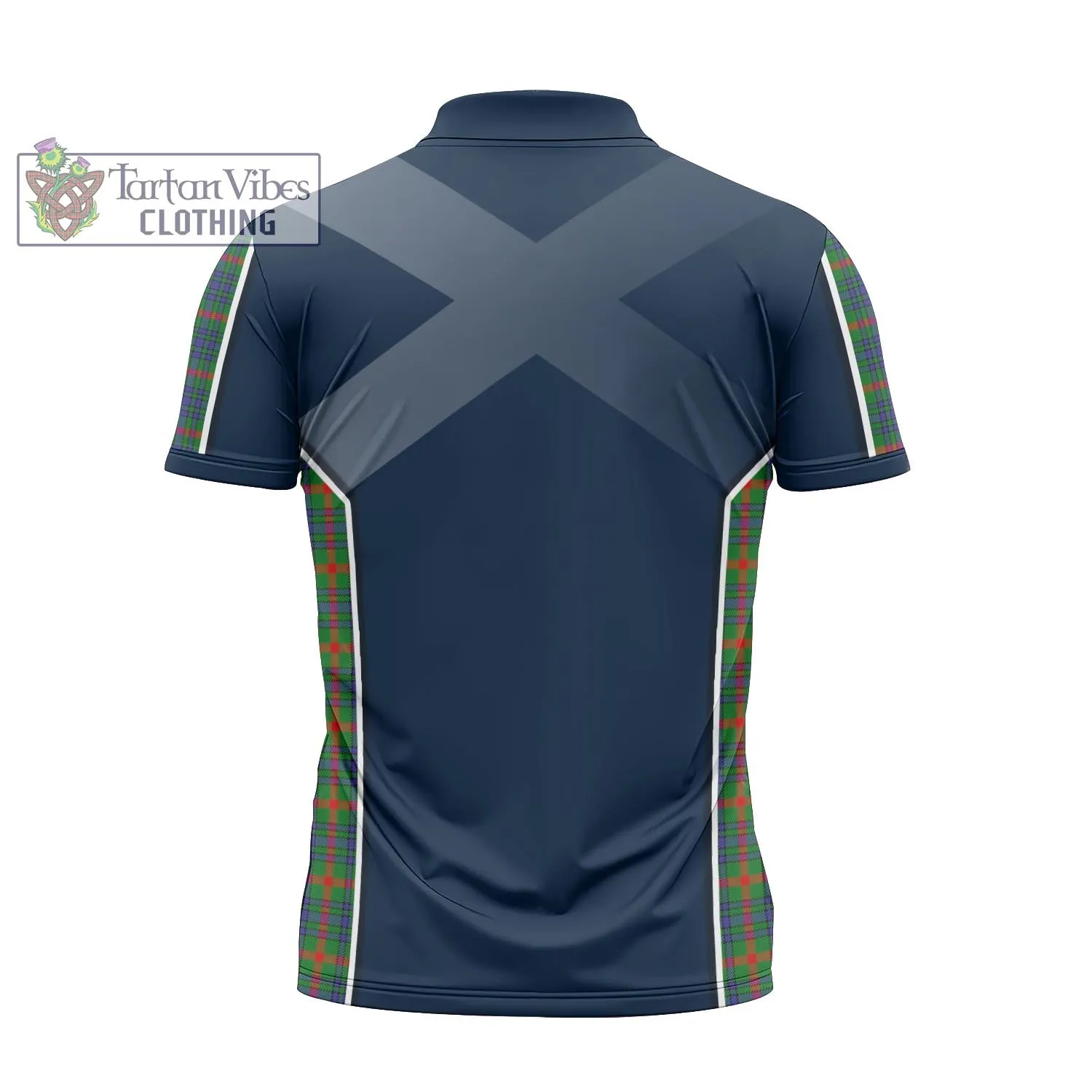 Aiton Tartan Zipper Polo Shirt with Family Crest and Scottish Thistle Vibes Sport Style