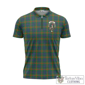 Aiton Tartan Zipper Polo Shirt with Family Crest