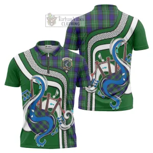 Alexander Tartan Zipper Polo Shirt with Epic Bagpipe Style