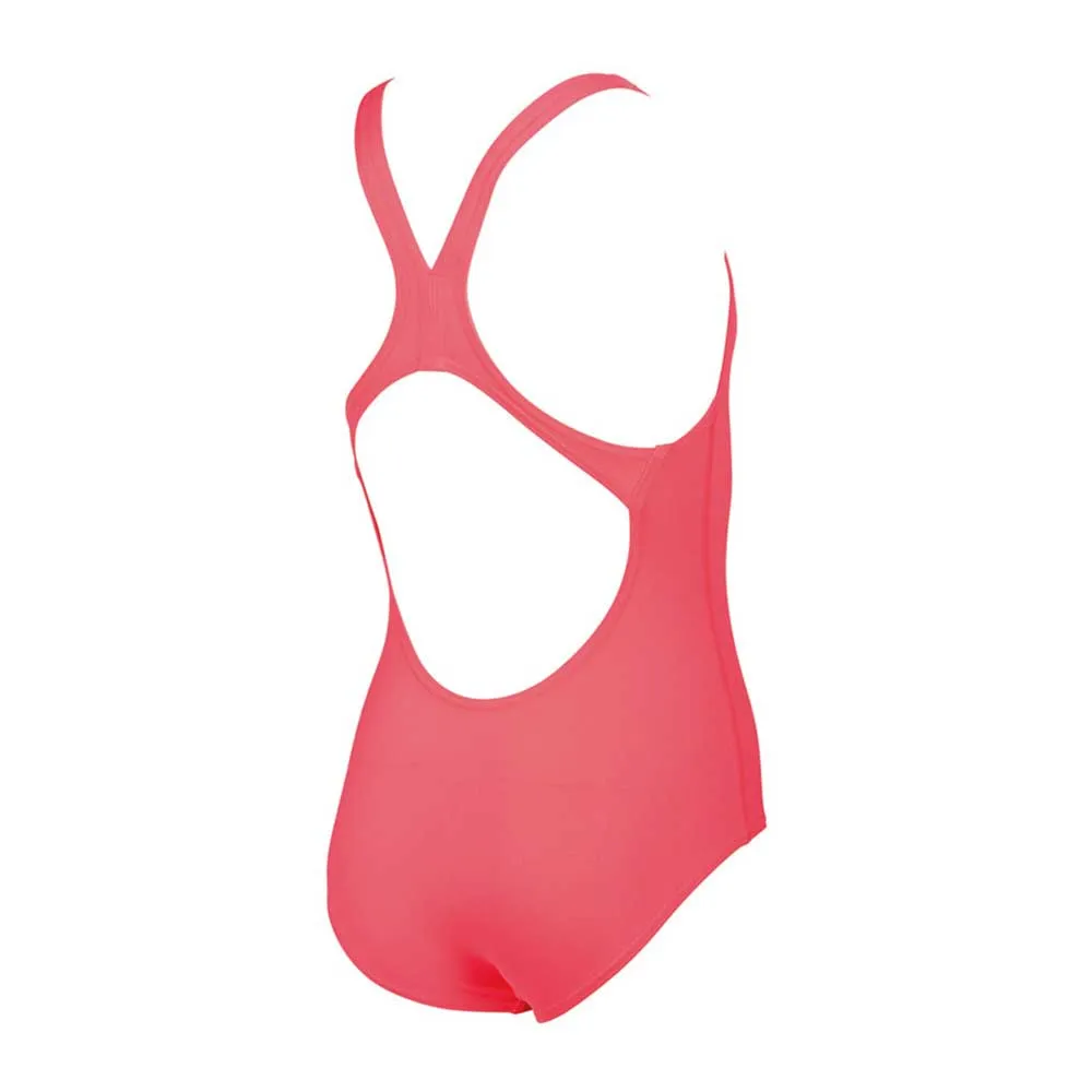 Arena Girls Solid Swim Pro JR Swimming Suit-Fluo Red