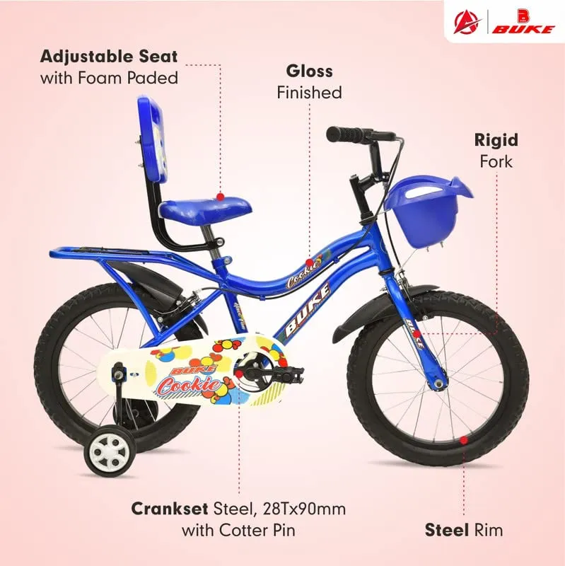 Avon Buke Cookie 16T Kids Bicycles for Girls | Frame Size:10.5 | Wheel Size:16â€ inch | Rigid Fork and Caliper Brake Ideal for Girls Between 4-6 Yrs (Glossy Spinel Blue)