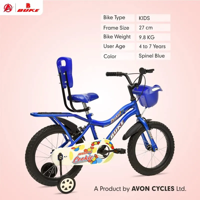 Avon Buke Cookie 16T Kids Bicycles for Girls | Frame Size:10.5 | Wheel Size:16â€ inch | Rigid Fork and Caliper Brake Ideal for Girls Between 4-6 Yrs (Glossy Spinel Blue)