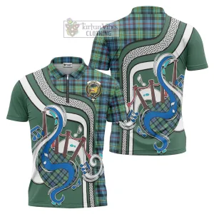 Bailey Ancient Tartan Zipper Polo Shirt with Epic Bagpipe Style