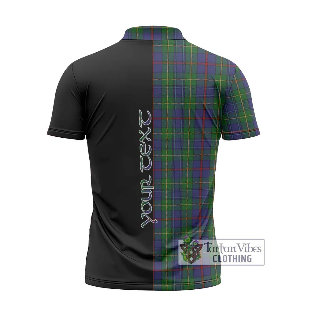 Bailey Tartan Zipper Polo Shirt with Family Crest and Half Of Me Style