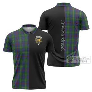 Bailey Tartan Zipper Polo Shirt with Family Crest and Half Of Me Style