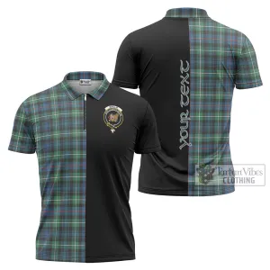 Baillie Ancient Tartan Zipper Polo Shirt with Family Crest and Half Of Me Style