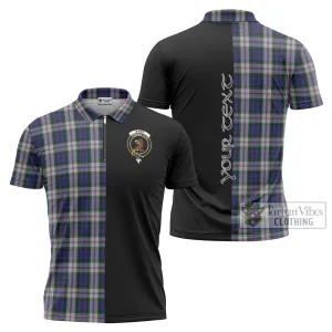 Baird Dress Tartan Zipper Polo Shirt with Family Crest and Half Of Me Style