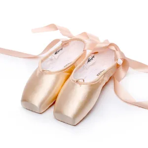 Ballet Lace Pointe Shoes Professional Flat Dance Shoes, Size: 36(Satin Nude)