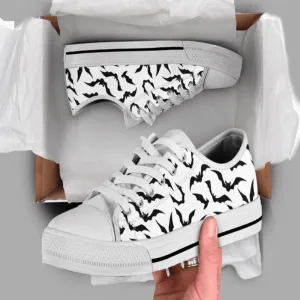 Bat Low Top Shoes Sneaker, Animal Print Canvas Shoes, Print On Canvas Shoes