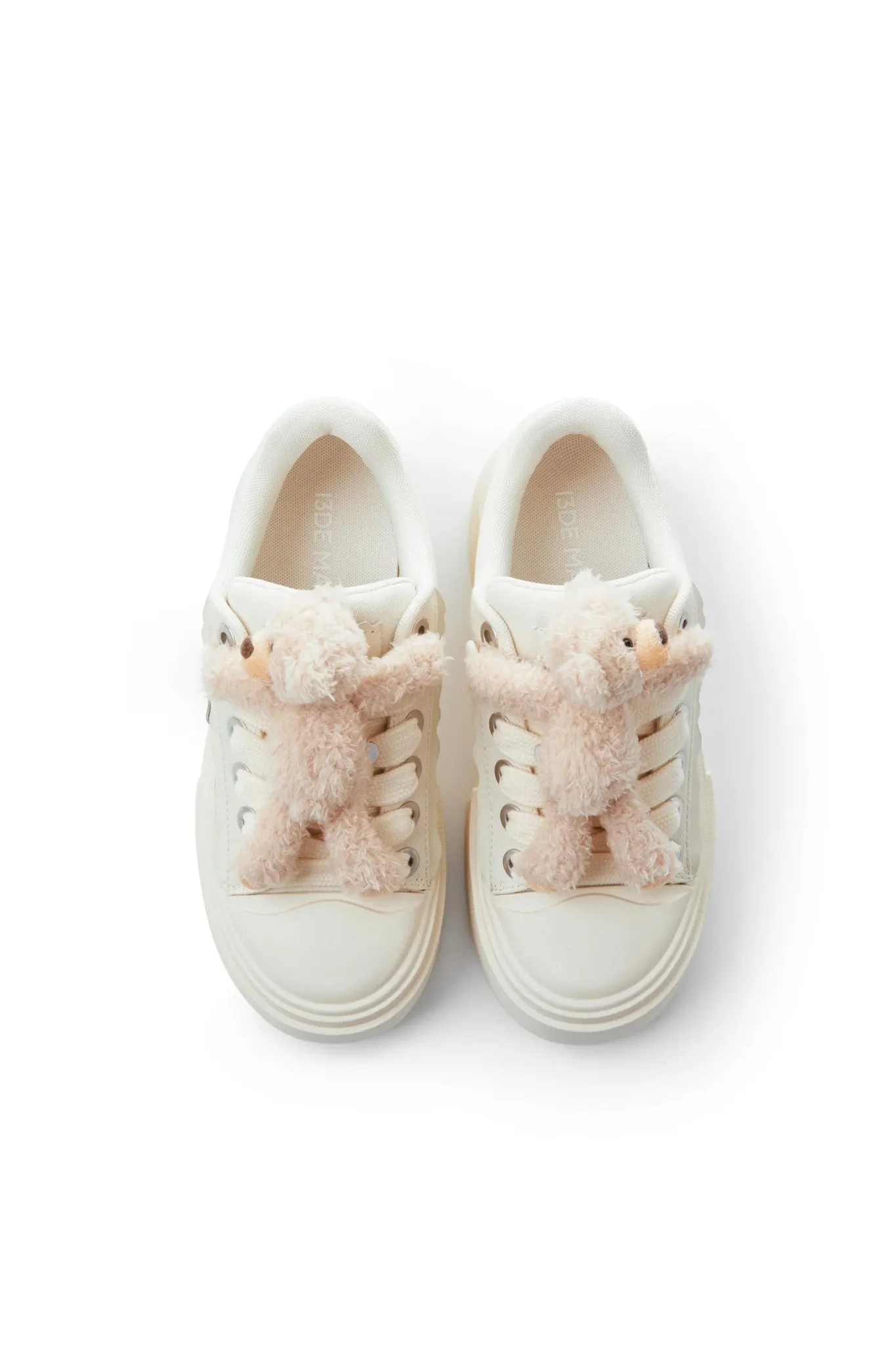 Bear Platform Sneakers in White