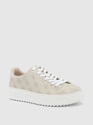 Beige Logo Denesa Chunky Low-Top Sneakers