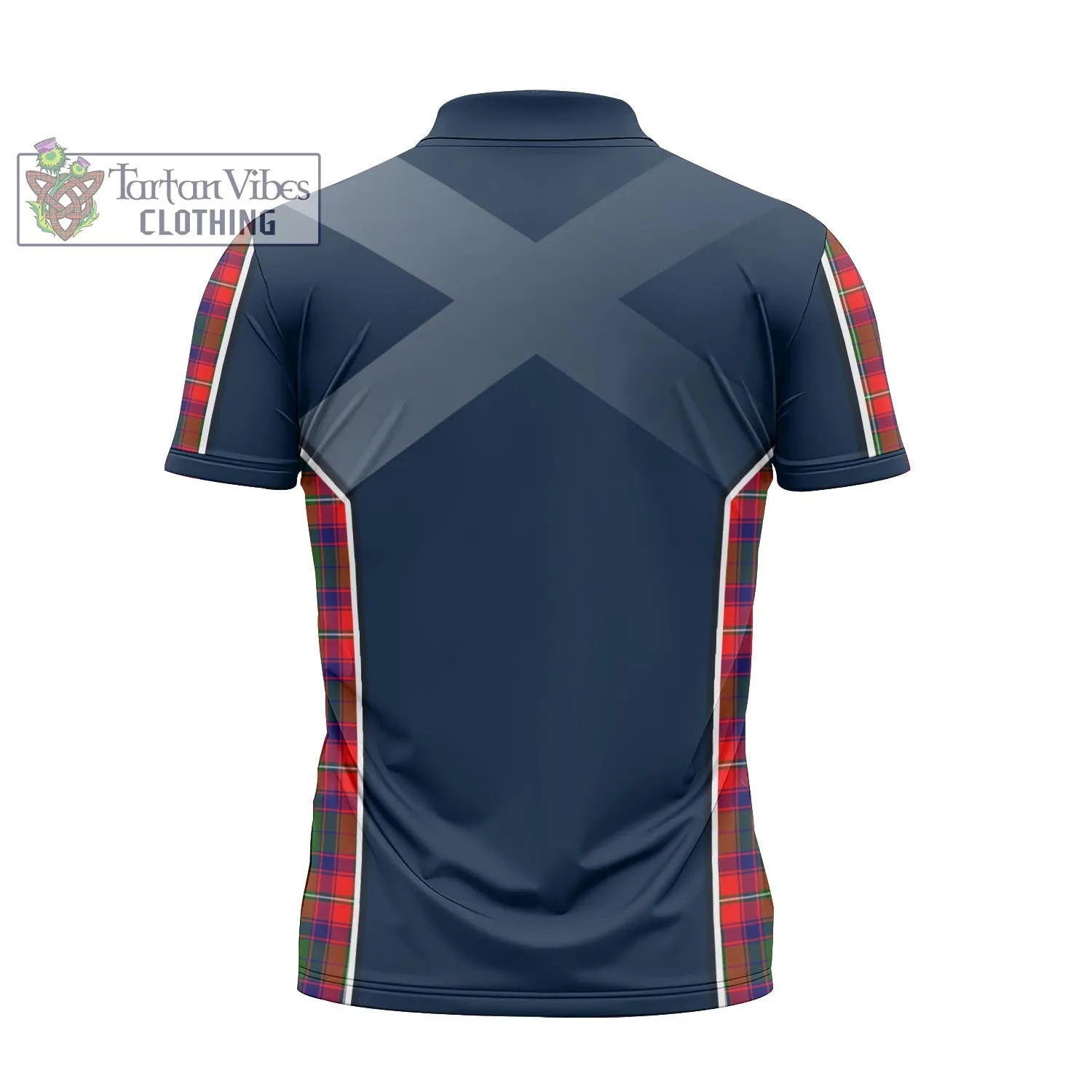 Belshes Tartan Zipper Polo Shirt with Family Crest and Lion Rampant Vibes Sport Style