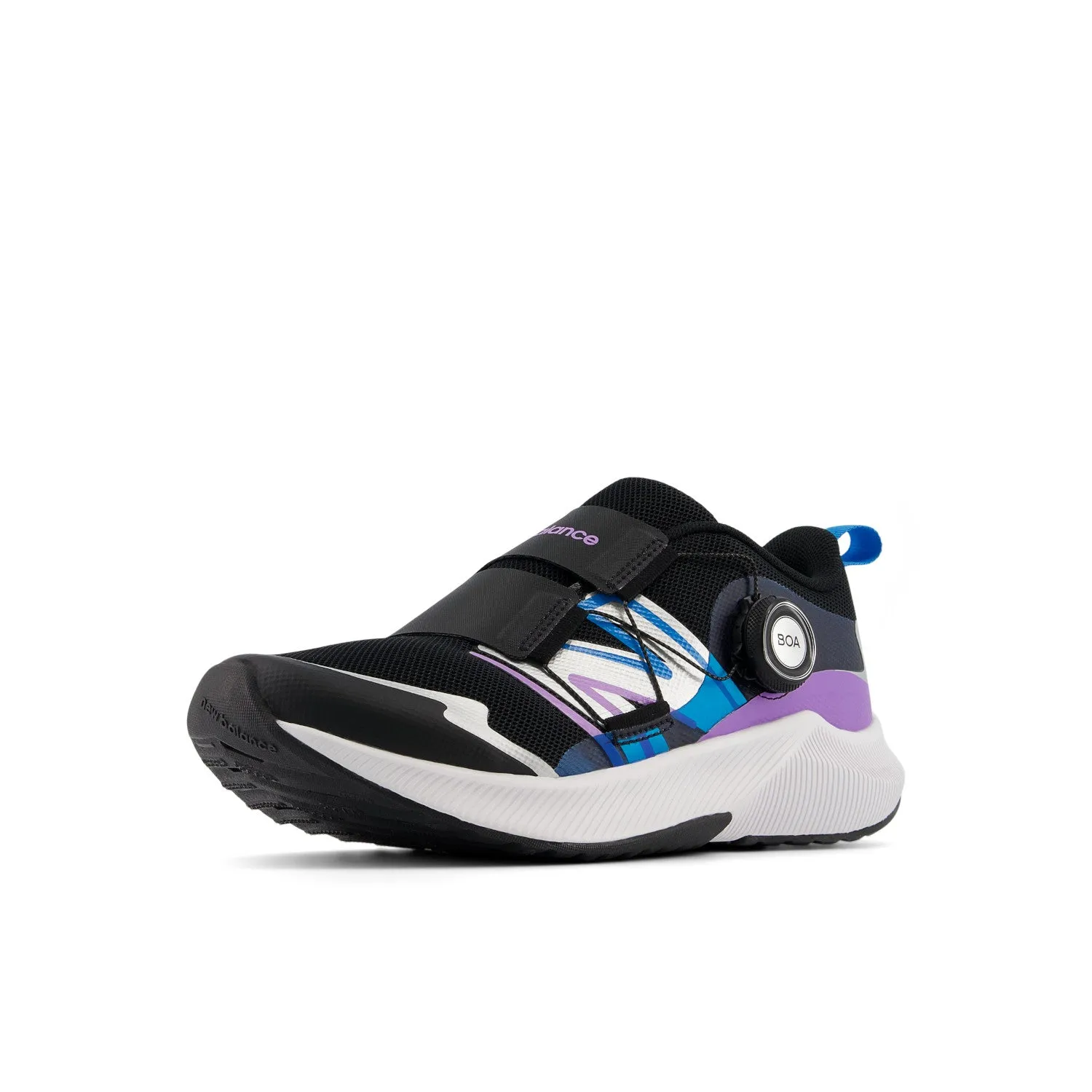 Big Kid's New Balance DynaSoft Reveal v4 Boa Color: Black with Purple Fade