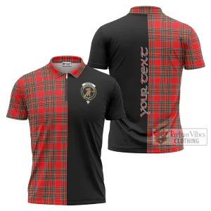 Binning Tartan Zipper Polo Shirt with Family Crest and Half Of Me Style