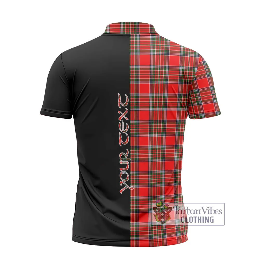 Binning Tartan Zipper Polo Shirt with Family Crest and Half Of Me Style