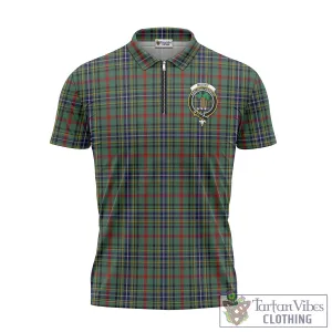 Bisset Tartan Zipper Polo Shirt with Family Crest