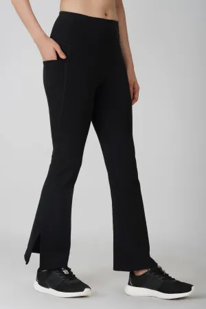 Black Side Slit Flare Pant