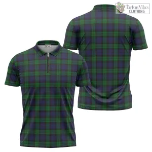 Black Watch Tartan Zipper Polo Shirt