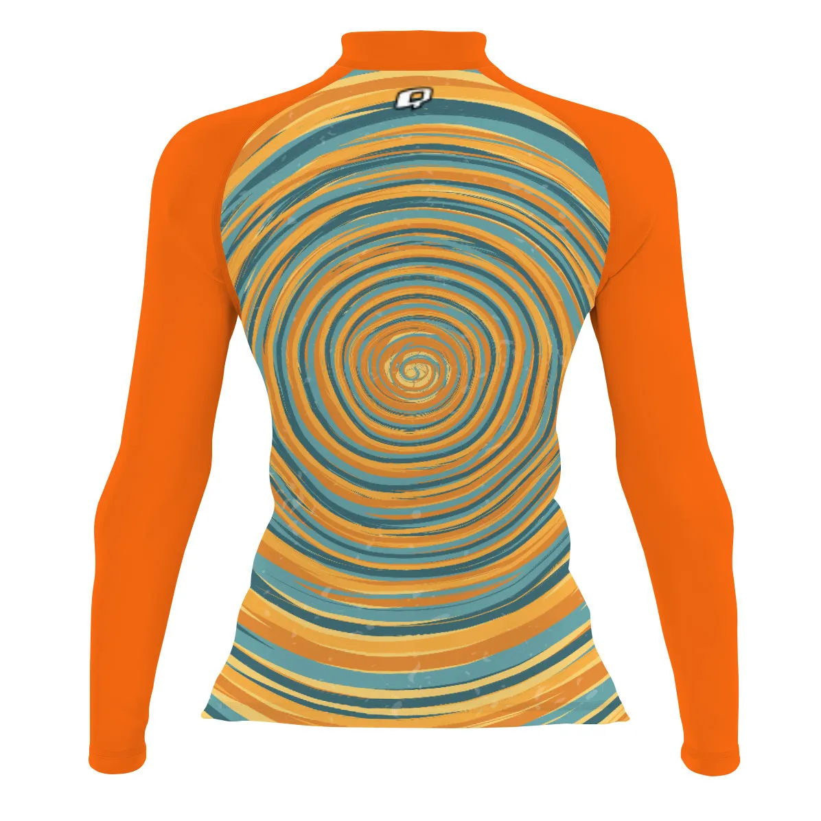 Blue and Yellow Sunset V1 - Women's Surf UPF50  Long Sleeve Rash Guard