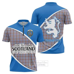 Boswell Family Crest Tartan Zipper Polo Shirt Celebrate Saint Andrew's Day in Style