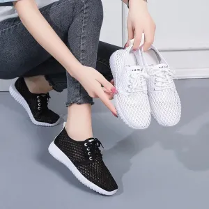 Breathable Mesh Shoes Ladies Summer Sports Casual Shoes Lightweight  Lace-up Sneakers Women