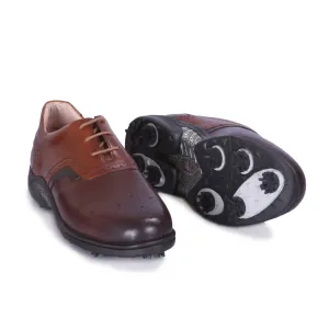 Bristol Brown, Tan & Blue Golf Shoes