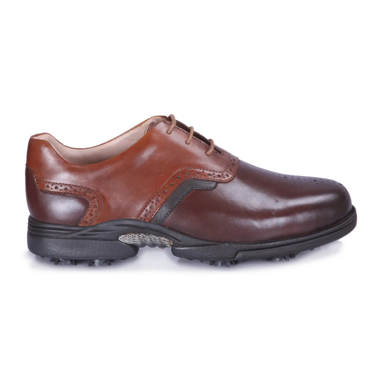 Bristol Brown, Tan & Blue Golf Shoes