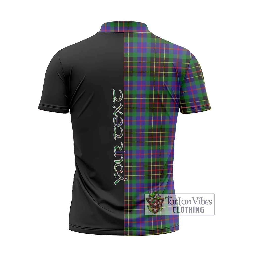 Brodie Hunting Modern Tartan Zipper Polo Shirt with Family Crest and Half Of Me Style