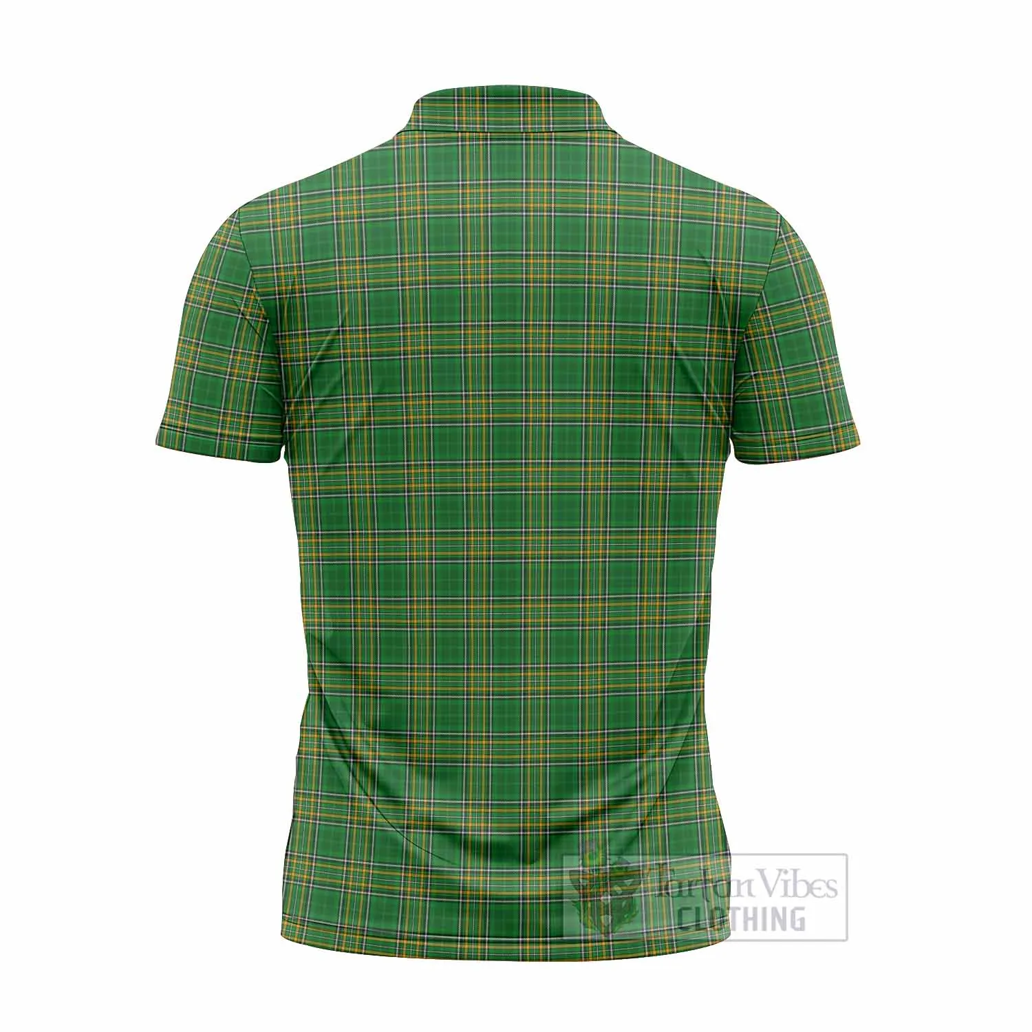 Brogan Irish Clan Tartan Zipper Polo Shirt with Coat of Arms