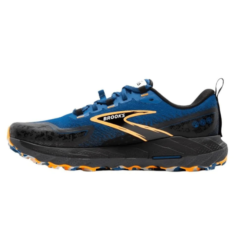 Brooks Cascadia 18 Men's Trail Running Shoes in Blue Sapphire/Black/Orange AW24