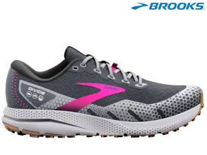 Brooks Divide 3 Ladies Trail Running Shoe (Ebony/Grey/Pink)