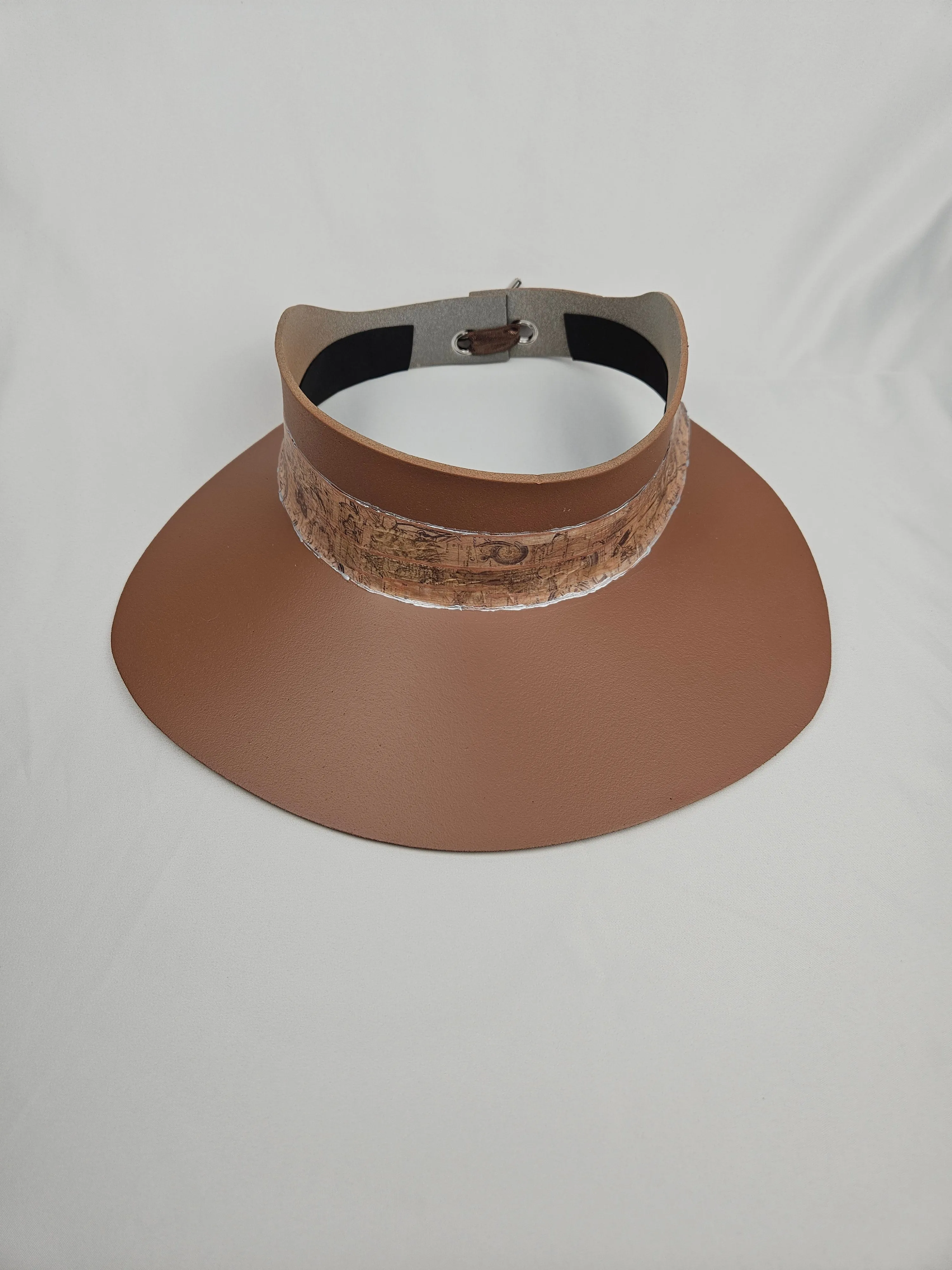 Brown "LadyEVA" Visor Hat with Warm Brown Vintage Style Band