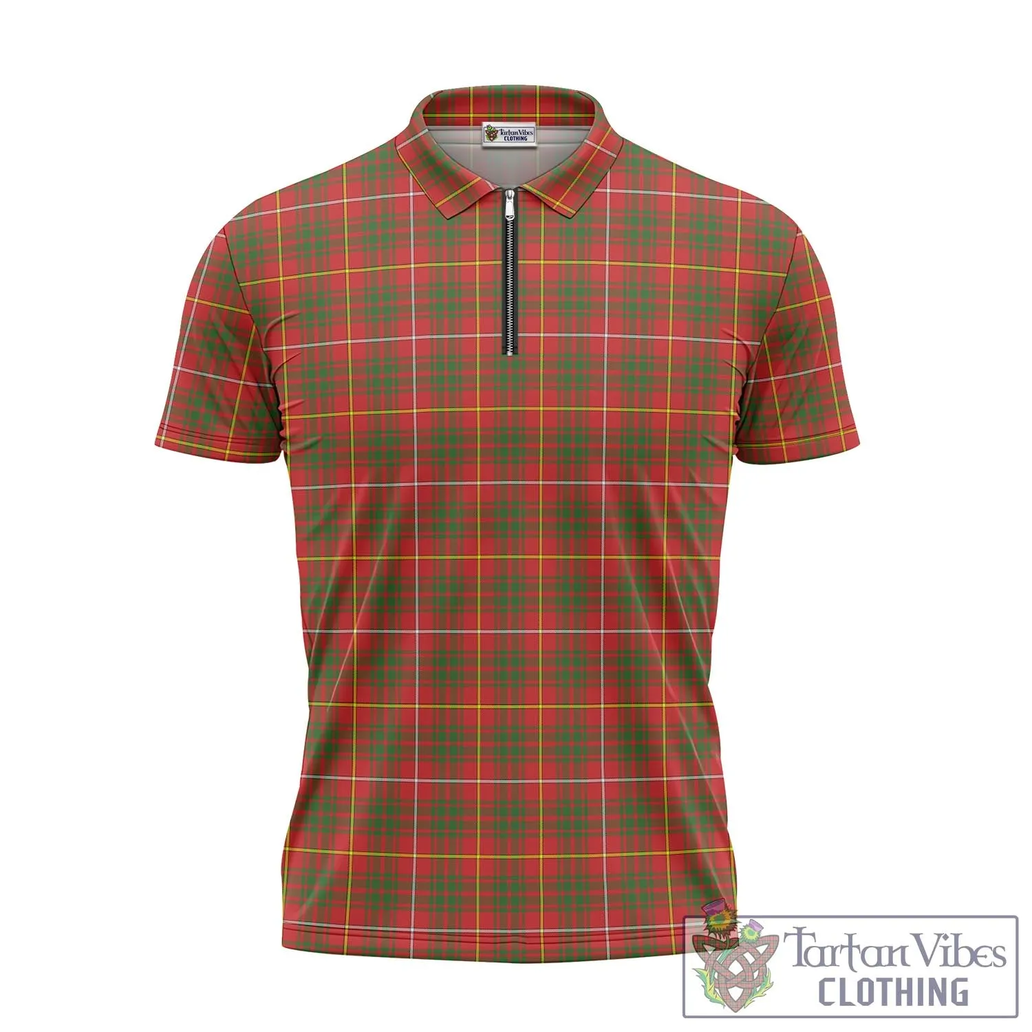 Bruce County Canada Tartan Zipper Polo Shirt