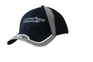 BRUSHED HEAVY COTTON CAP WITH FABRIC INSERT ON CROWN & PEAK INSERTS/EMBROIDERY