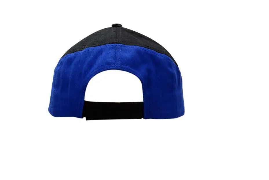 BRUSHED HEAVY COTTON CAP WITH FABRIC INSERTS ON CROWN & PEAK, EMBROIDERED LINES ON PEAK