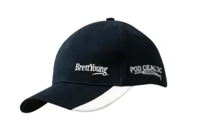 BRUSHED HEAVY COTTON CAP WITH PEAK INDENTS & EMBROIDERY