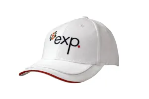 BRUSHED HEAVY COTTON CAP WITH SANDWICH TRIM & PIPING ON PEAK