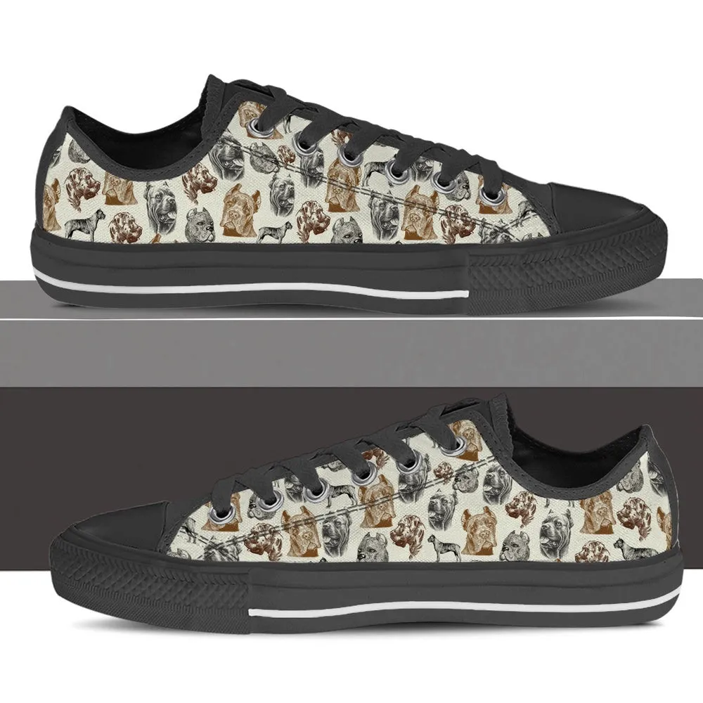 Cane Corso Low Top Shoes - Lowtop Casual Shoes Gift For Adults, Dog Printed Shoes, Canvas Shoes For Men, Women