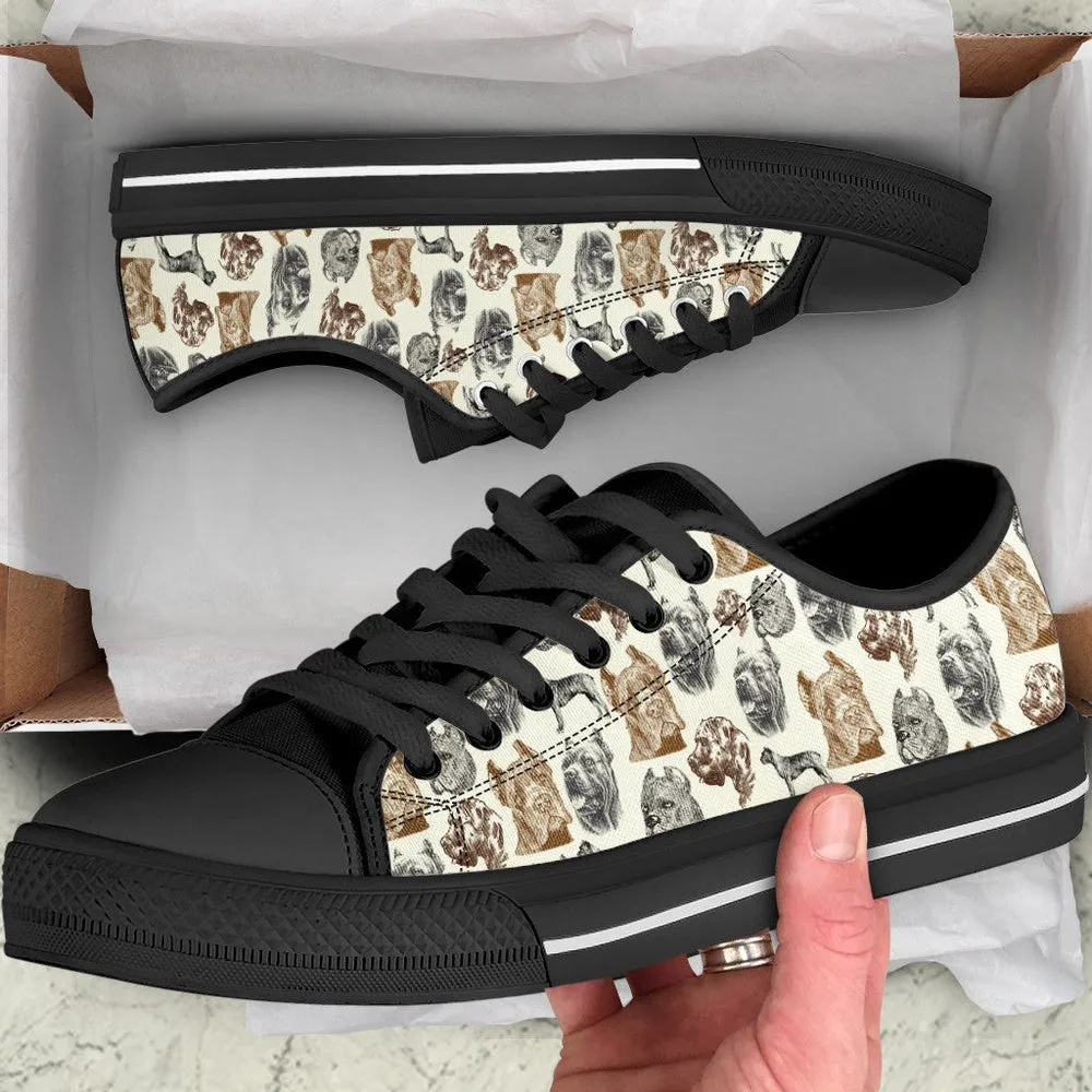 Cane Corso Low Top Shoes - Lowtop Casual Shoes Gift For Adults, Dog Printed Shoes, Canvas Shoes For Men, Women